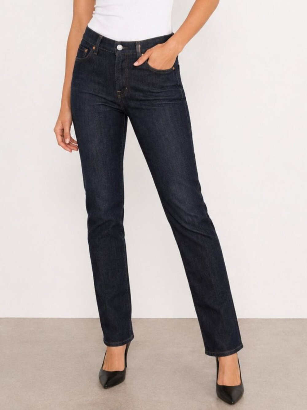 7 For All Mankind Roxanne Womens Jeans Size 30 Dark Wash Slim Fit Stretch Denim